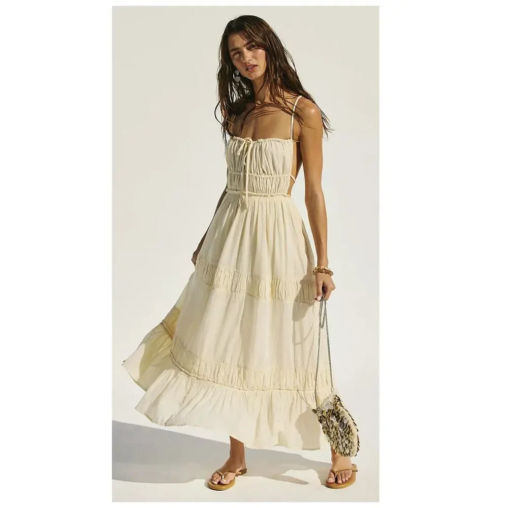 NEW Free People Taking Sides Maxi Dress Size Medium - Picture 3 of 11